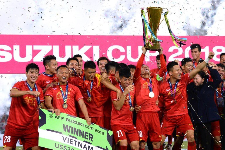 Việt Nam đánh bại Malaysia với tổng tỷ số chung cuộc 3-2 trở thành nhà vô địch AFF Cup 2018