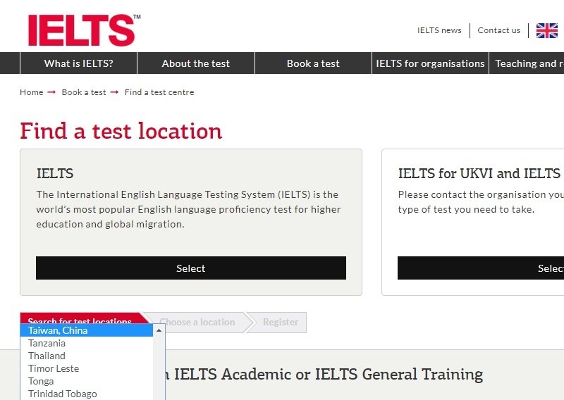 Trang mạng của IELTS hạ thấp Đài Loan, Nghị viên Anh cùng ký tên yêu cầu sửa đổi
