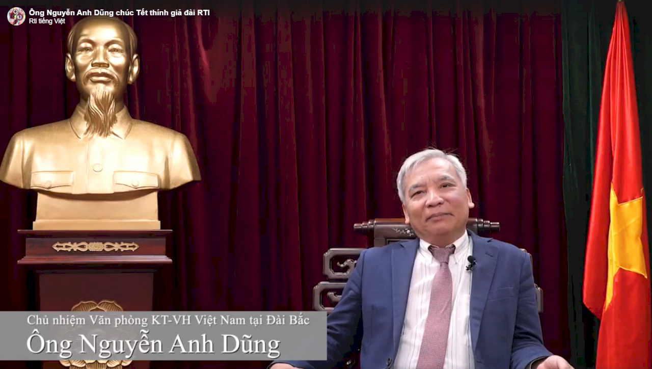 (Video) Chủ nhiệm Văn phòng KT-VH Việt Nam tại Đài Bắc ông Nguyễn Anh Dũng chúc Tết thính giả đài RTI