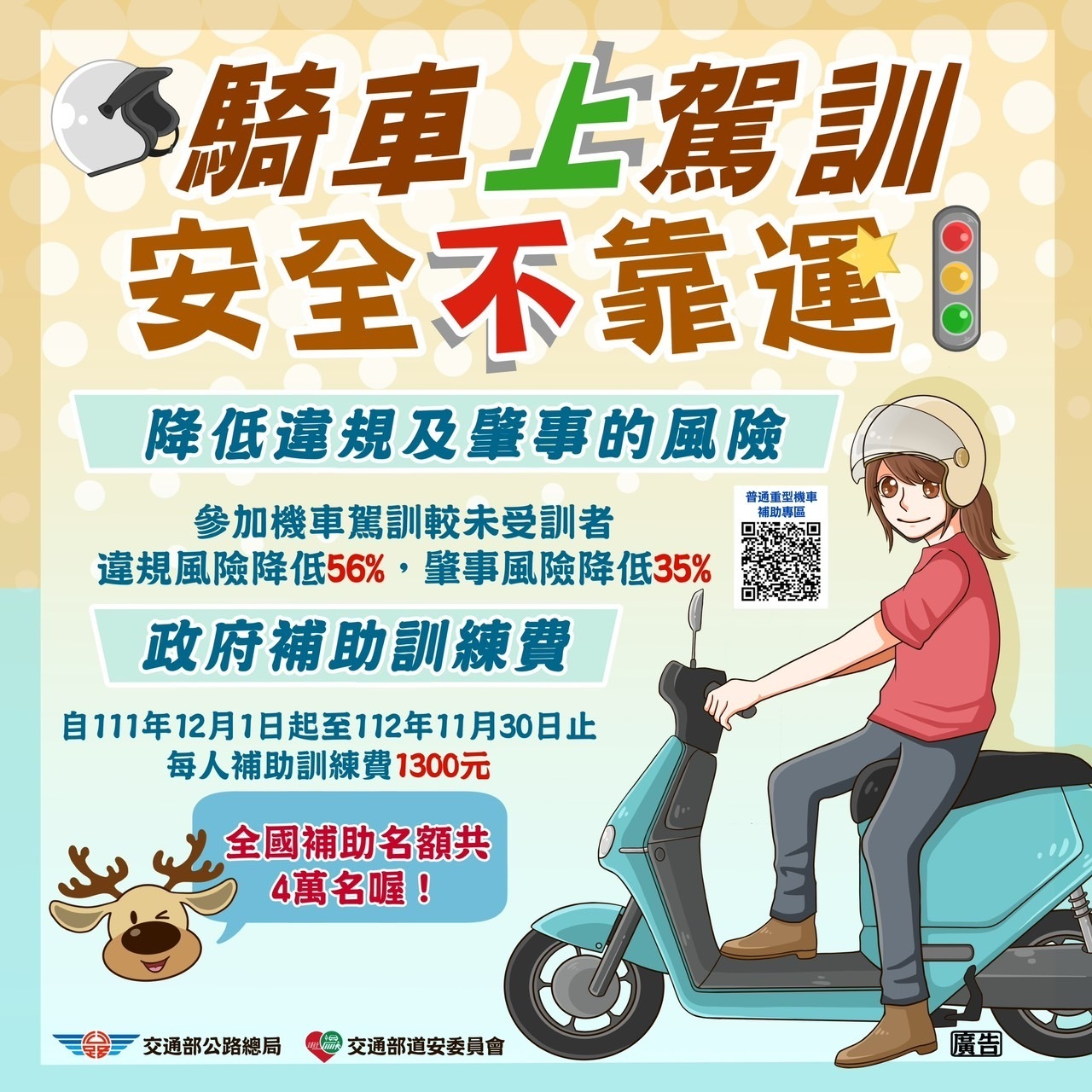 Tổng cục Giao thông đường bộ Đài Loan tăng số suất trợ cấp tham gia lớp đào tạo thi lấy bằng lái xe máy