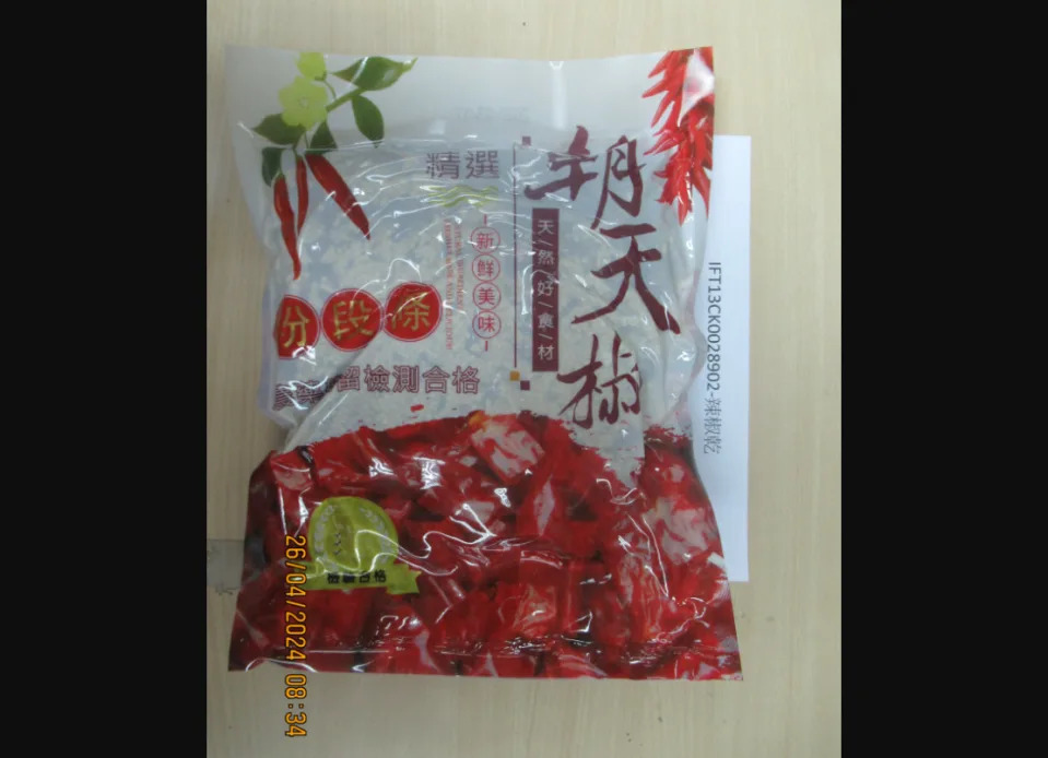 Ngăn chặn hơn 40.000kg ớt khô nhập khẩu từ Trung Quốc có dư lượng thuốc trừ sâu vượt quá tiêu chuẩn cho phép