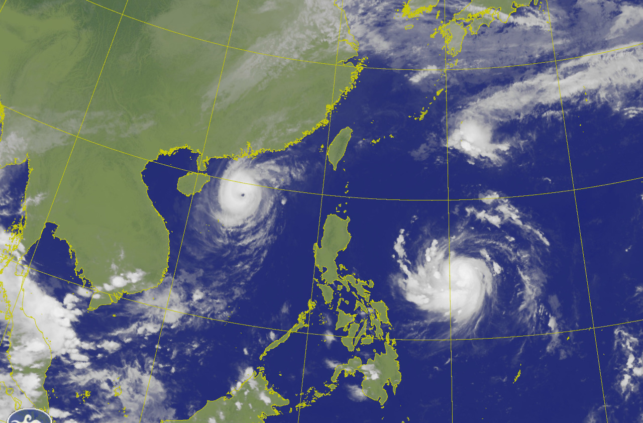 Hôm nay hình thành hai cơn bão Toraji và Man-yi ở phía Đông Philipinnes và đảo Guam, mức độ ảnh hưởng tới Đài Loan rất thấp